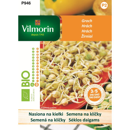 BIO semená na klíčky - Hrach - Vilmorin - 40 g
