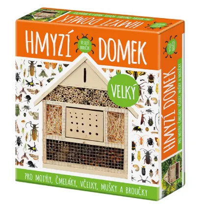 Domček pre hmyz veľký - domček pre motýle, čmeliaky, včely, mušky a chrobáky - 1 ks